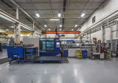 The 770XL Wittmann Battenfeld, which is used for mold projects, injection molding testing, short run production and more.