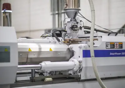 This image shows the barrel of the 350 Ton Wittmann Battenfeld.