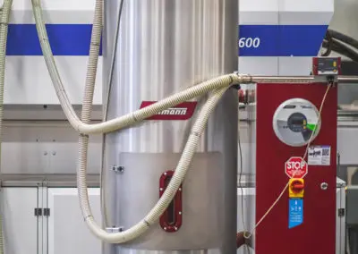 The dehumidifying dryer on the 1700 Ton Wittmann Battenfeld is shown here.