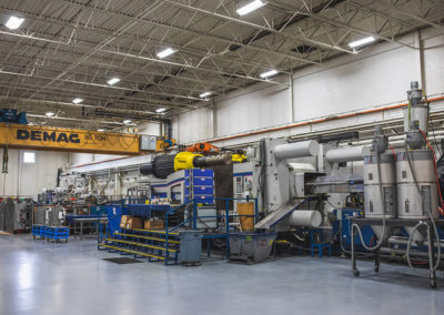 The 3300 Ton Van Dorn in Sterling Heights at Plastic Molding Development is shown here.